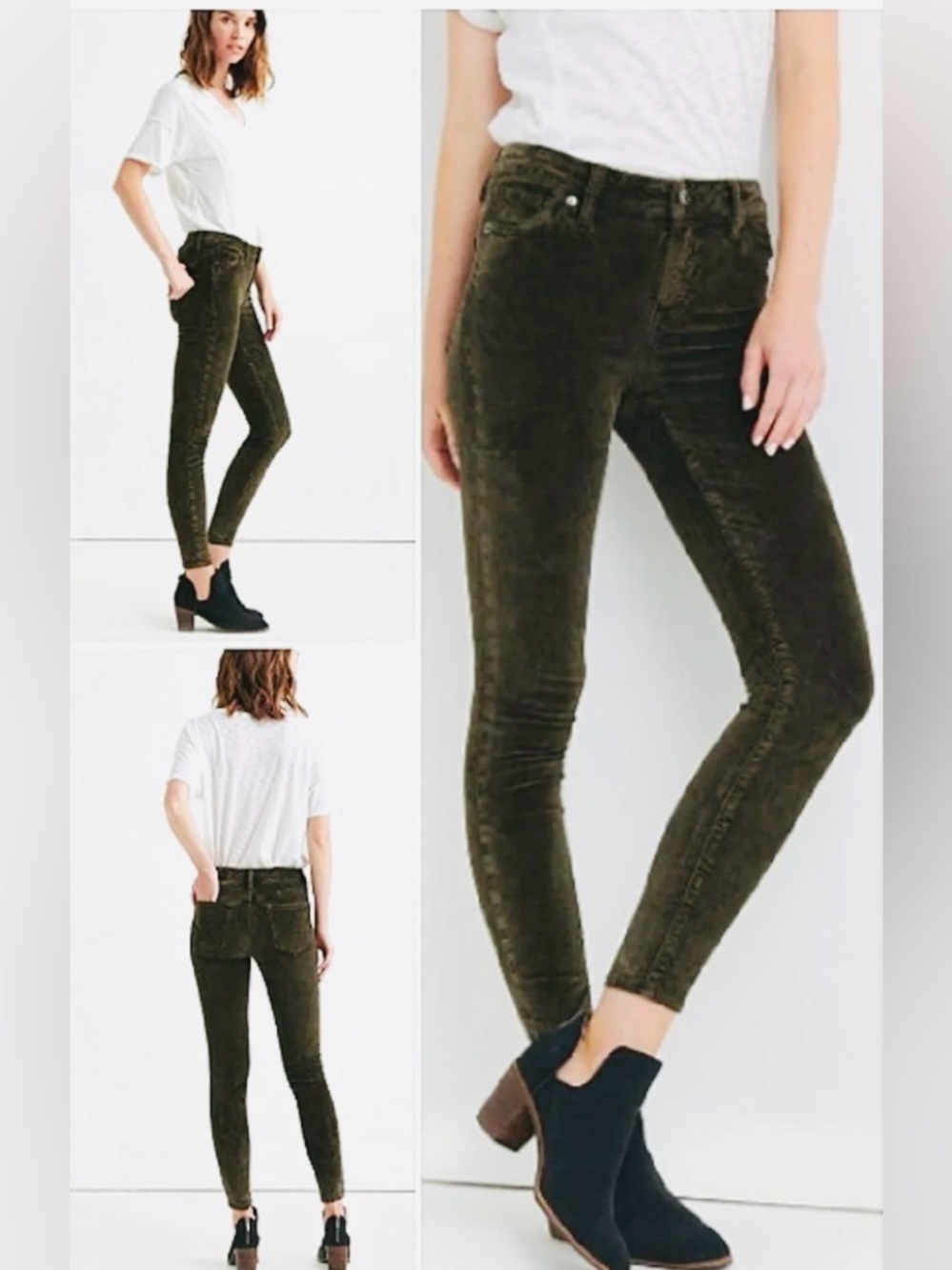 NWT - Lucky 🍀 Brand Ava Super Skinny Dark Moss Olive 🫒 Velveteen Jeans